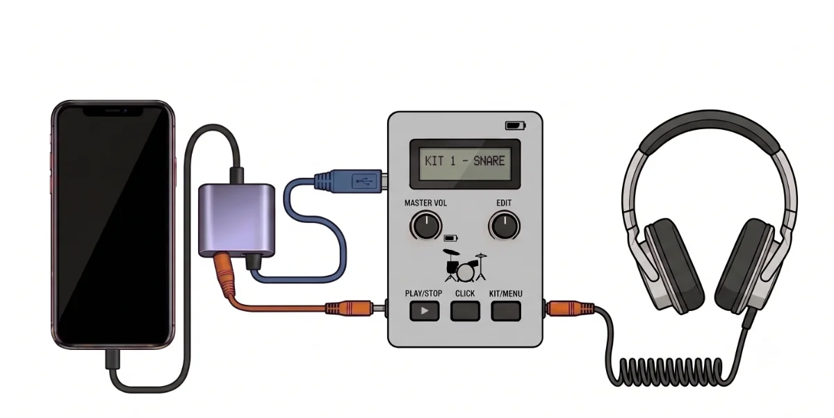 Lightning → USB-B diagram
